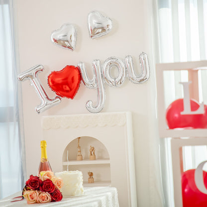 48 Inch I love you Letter Script Foil Balloon