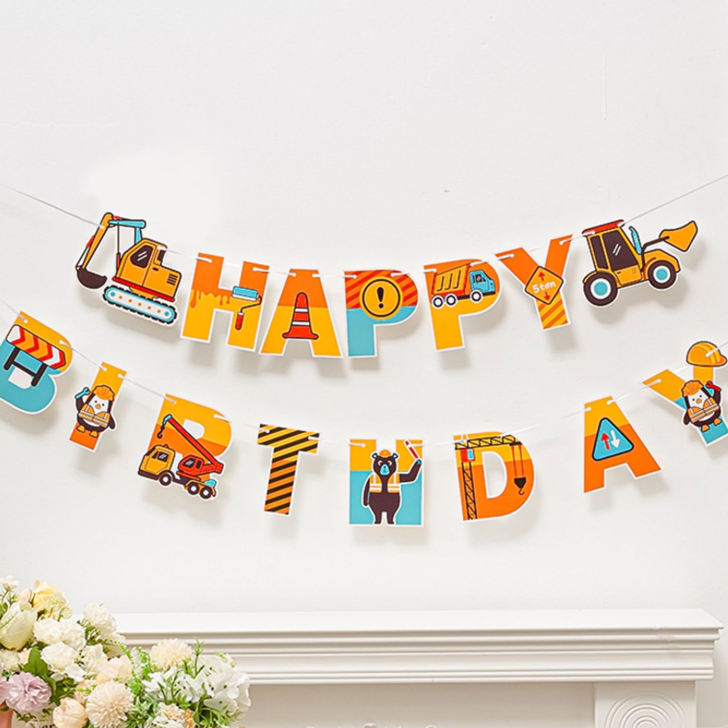 Construction Car Birthday Banner