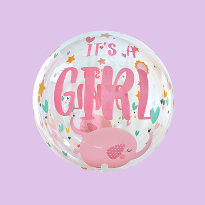 18 inch pink it's a girl bubble balloon