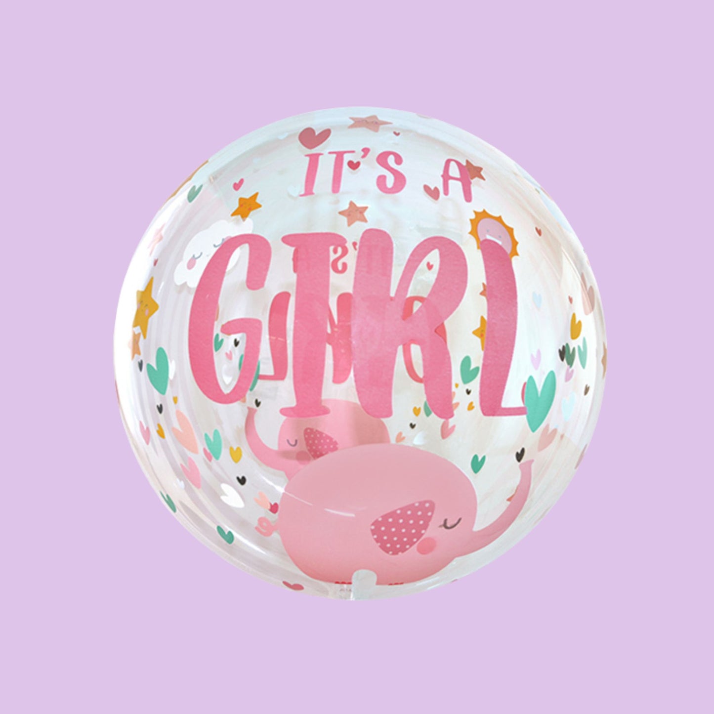 18 inch pink it's a girl bubble balloon
