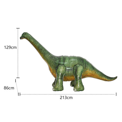 3D Giant Green Dino Button Foil Balloon