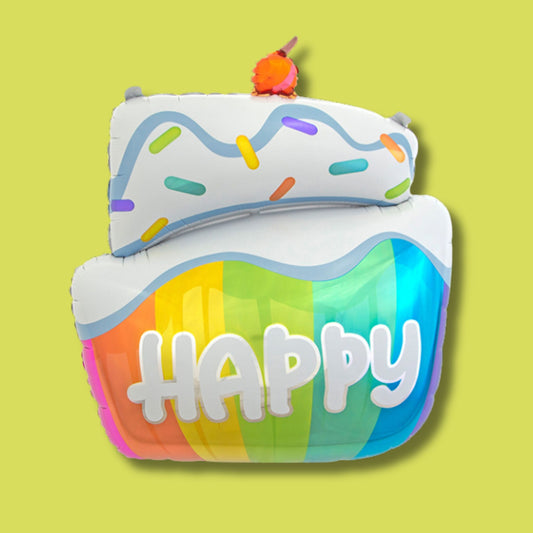 34 Inch Cute Helium Quality Birthday Cake Foil Balloon