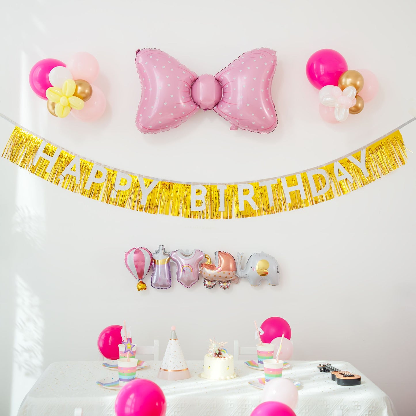 38 Inch pink Foil Balloon Garland