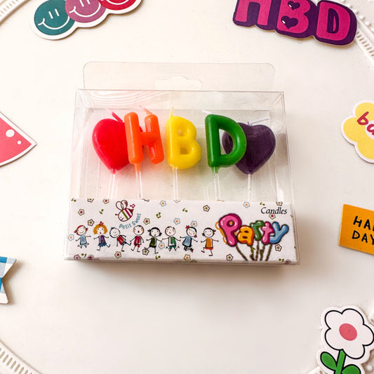 Hbd hearts candle