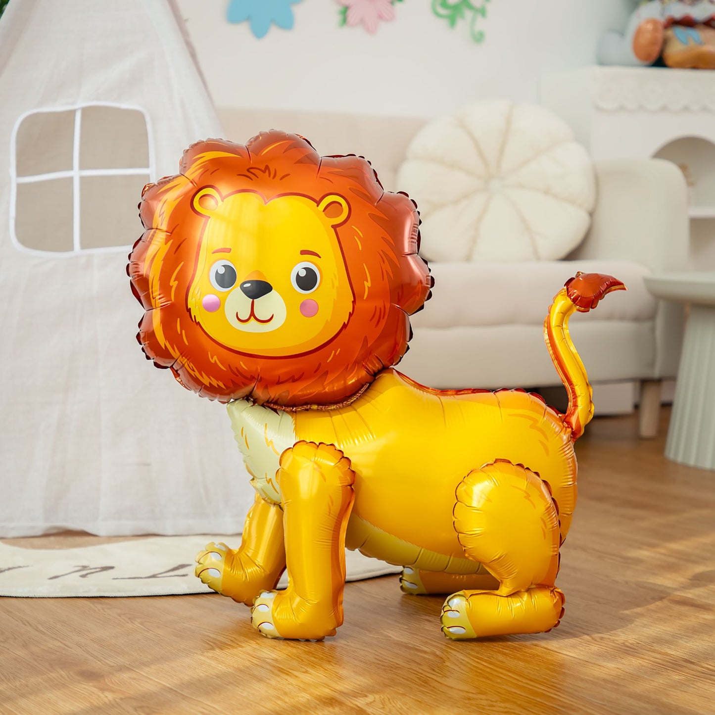 Lion Button Foil Balloon