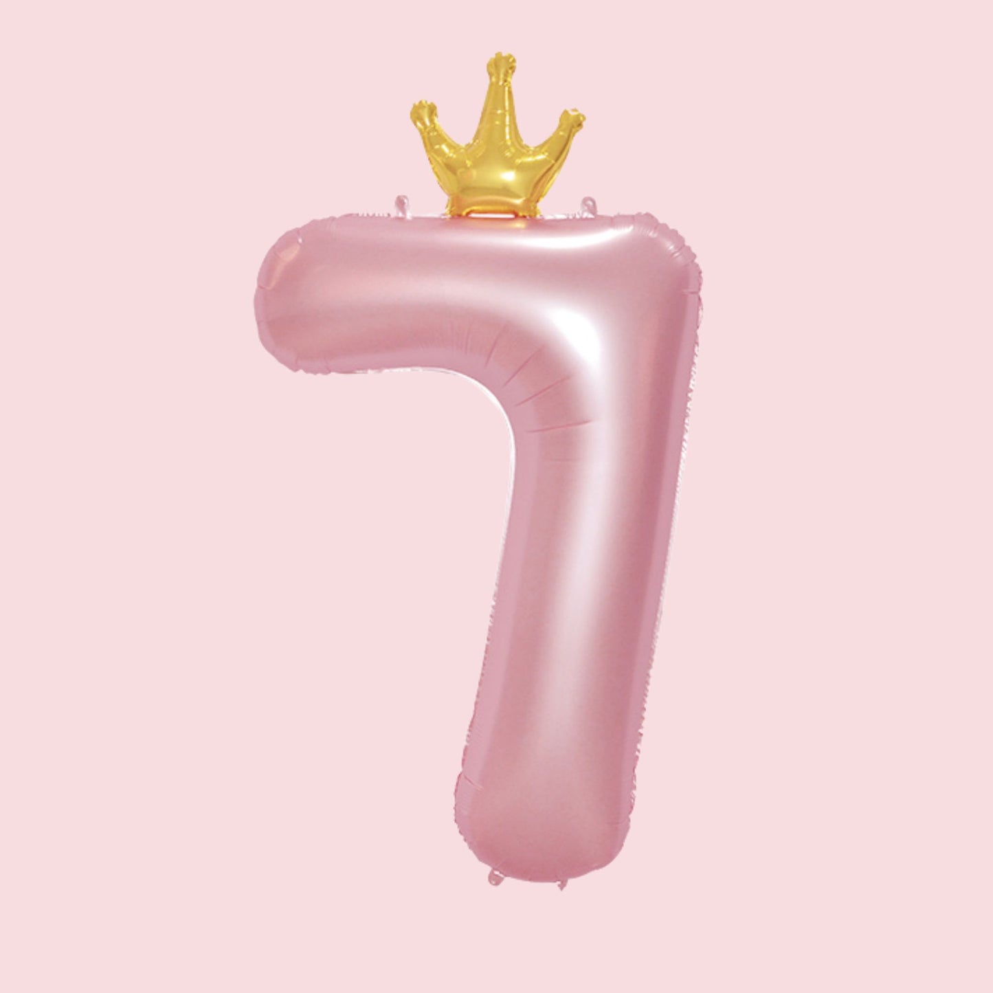 34-Inch Princess Crown Pastel Pink Helium Quality Birthday Party Foil Number Balloons