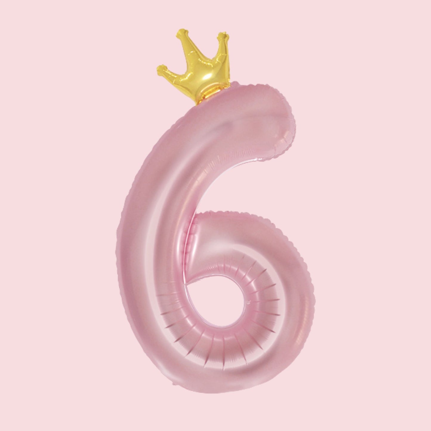 34-Inch Princess Crown Pastel Pink Helium Quality Birthday Party Foil Number Balloons