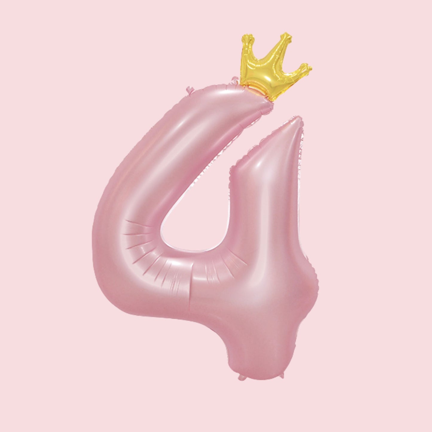 34-Inch Princess Crown Pastel Pink Helium Quality Birthday Party Foil Number Balloons