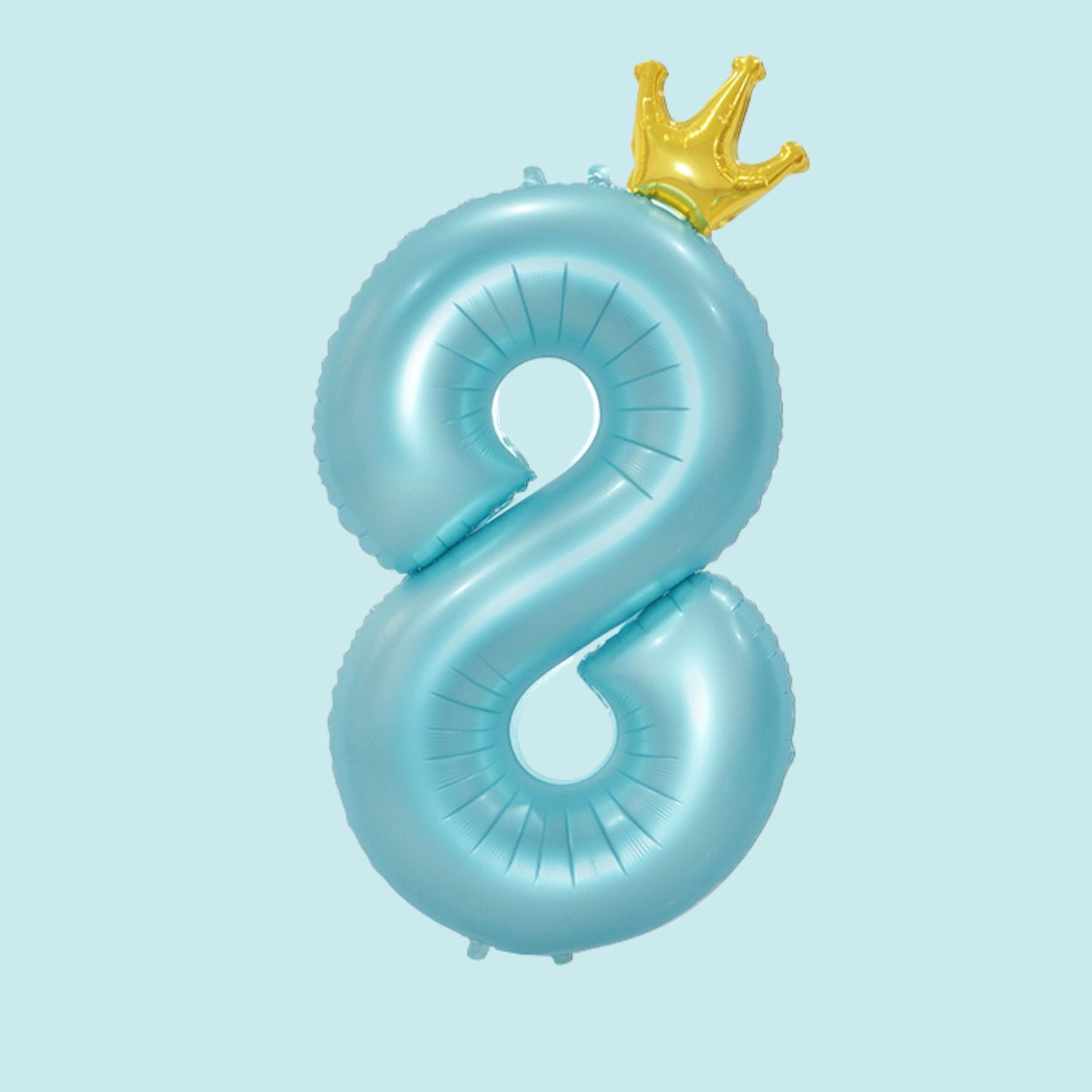 34-Inch King Crown Pastel Blue Helium Quality Birthday Party Foil Number Balloons