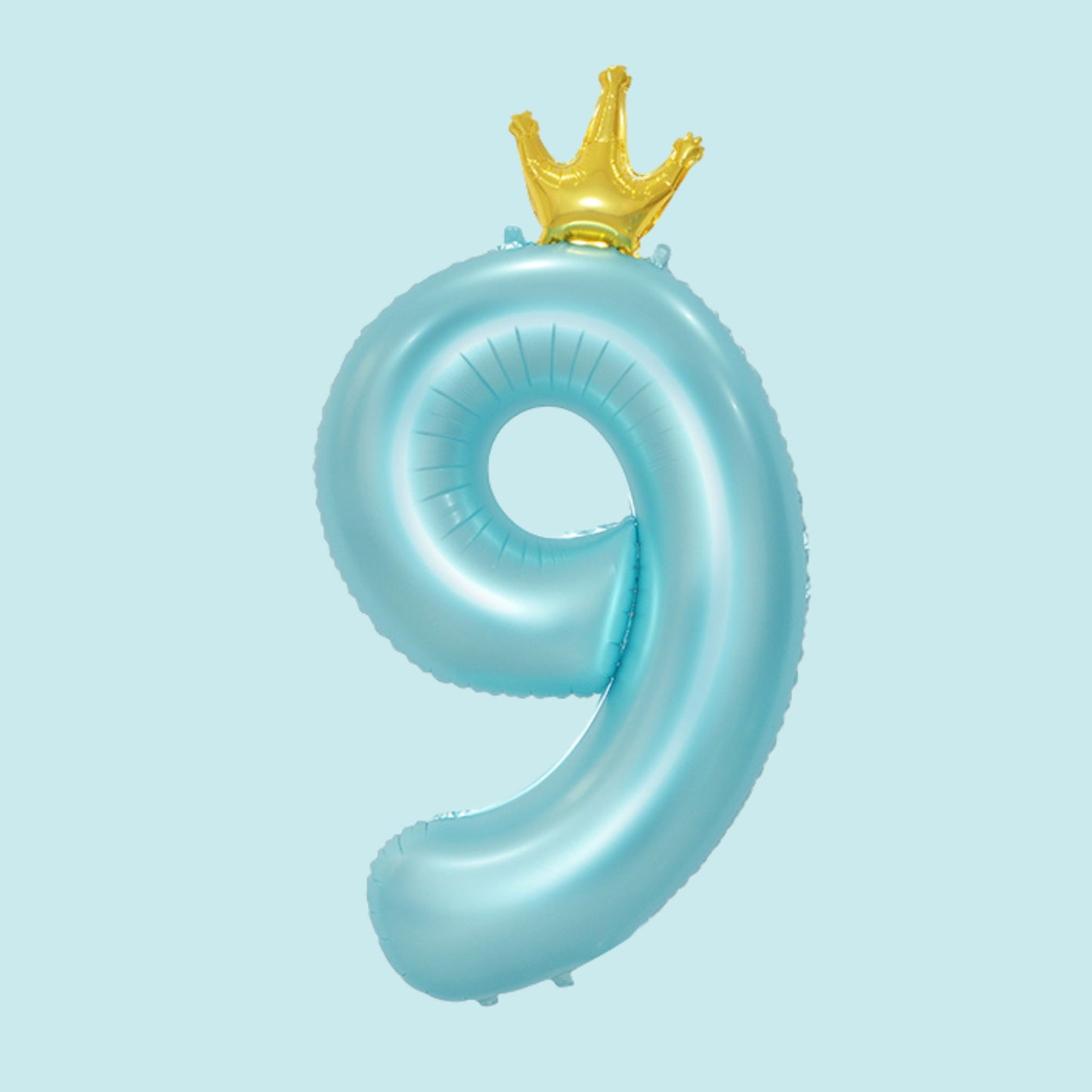 34-Inch King Crown Pastel Blue Helium Quality Birthday Party Foil Number Balloons