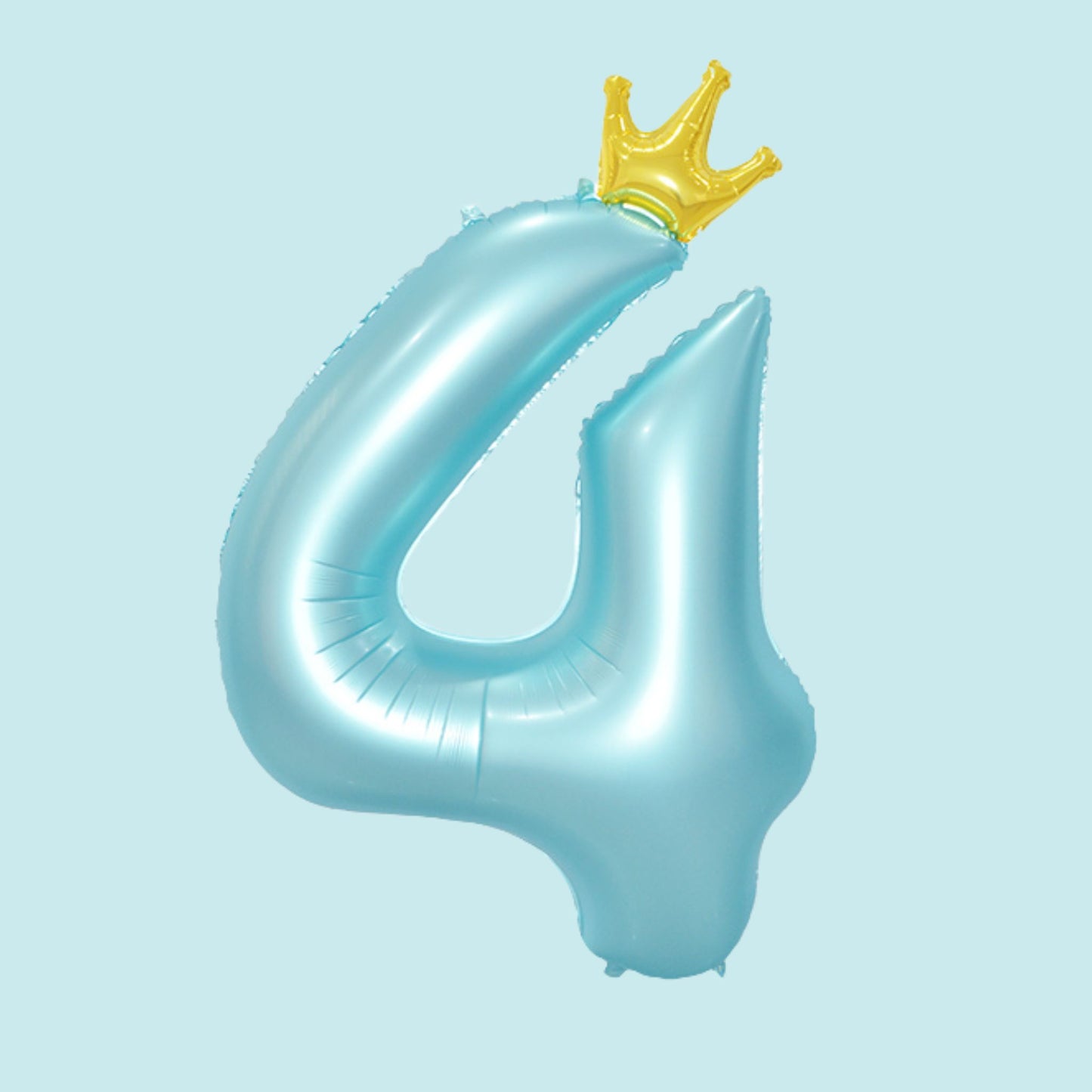 34-Inch King Crown Pastel Blue Helium Quality Birthday Party Foil Number Balloons
