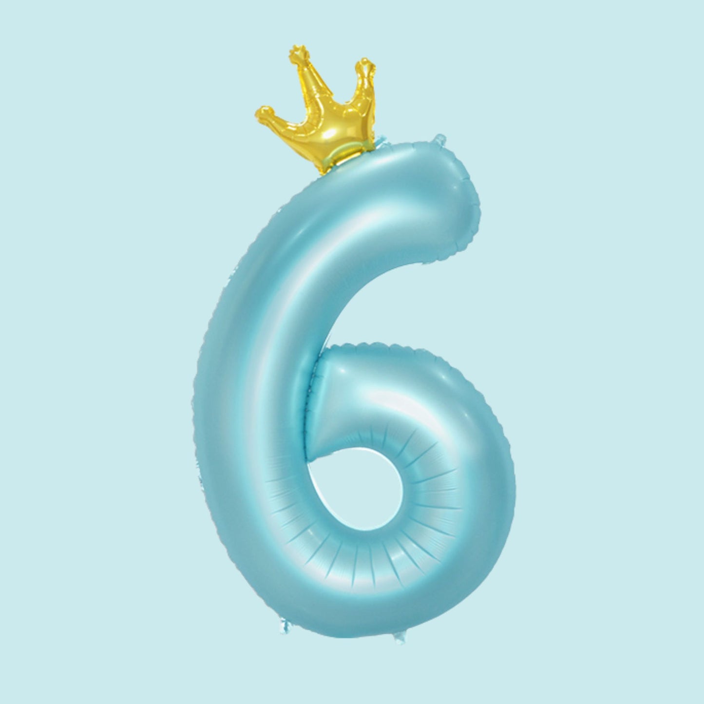 34-Inch King Crown Pastel Blue Helium Quality Birthday Party Foil Number Balloons