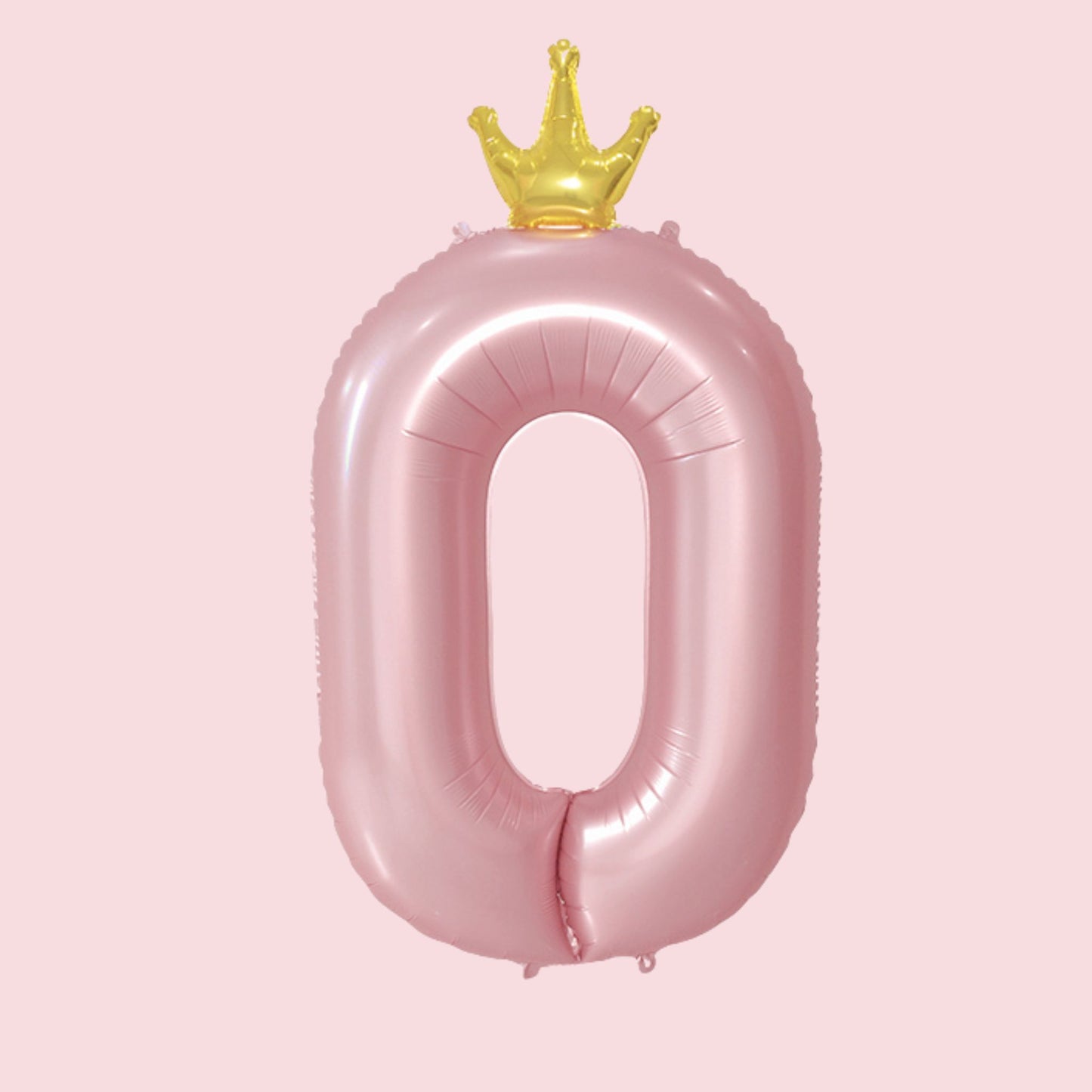 34-Inch Princess Crown Pastel Pink Helium Quality Birthday Party Foil Number Balloons