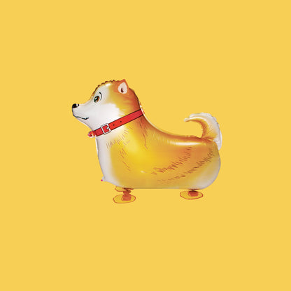 Helium Quality Walking Corgi Dog Foil Balloon