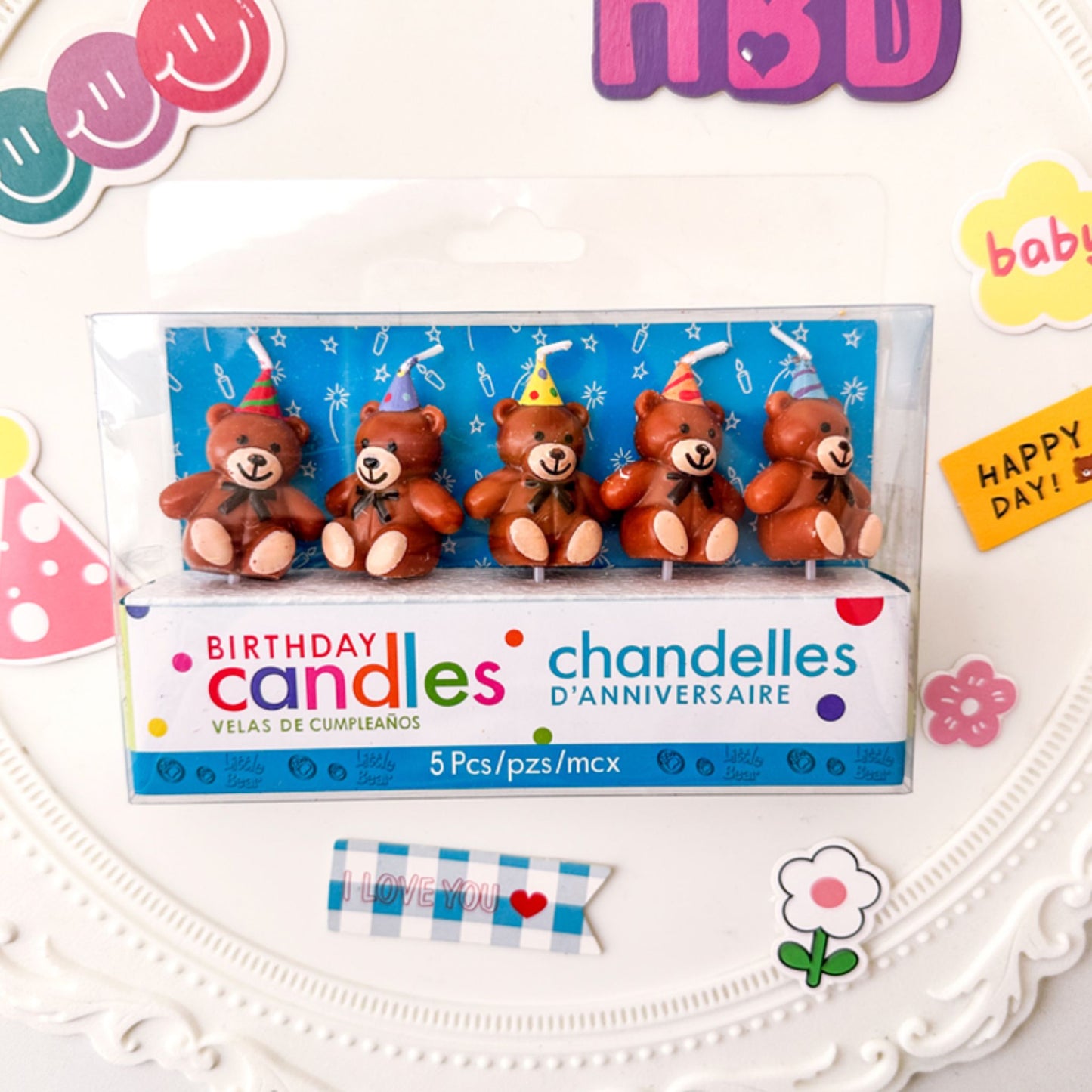 cute sitting teddy bear candles